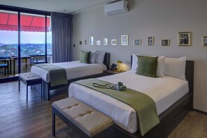 Junior Double Room, 2 Double Beds, Terrace | Minibar, in-room safe, laptop workspace, blackout curtains