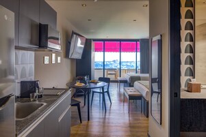 Junior Double Room, 2 Double Beds, Terrace | Living area