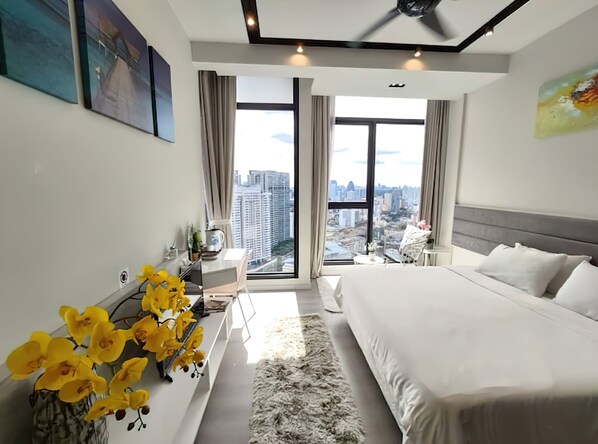 Superior-Studio, 1 Queen-Bett, Stadtblick | Bügeleisen/Bügelbrett, kostenloses WLAN, Bettwäsche