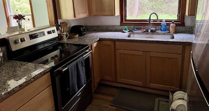 Charming cabin,Lake access, Serene setting! Backyard bubbling brook!Pets welcome