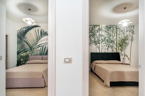 2 室のベッドルーム、アイロン / アイロン台、WiFi、ベッドシーツ