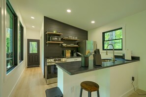 Private kitchen - Honeymoon Hollow Cabin ~ Modern Meets Nature (Logan)