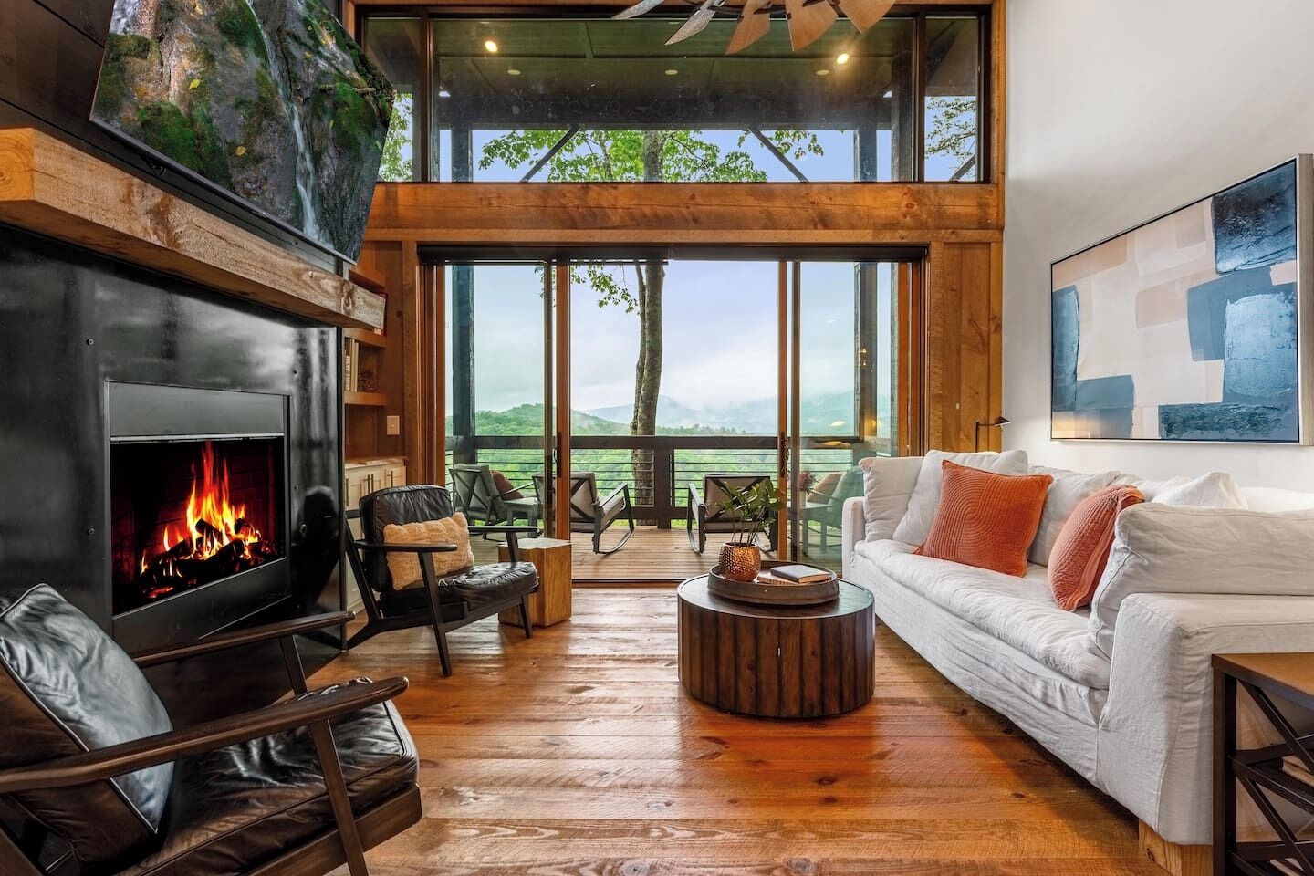 Smart-TV, peis og bøker