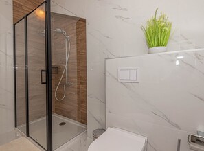 Dusche, Haartrockner, Handtücher