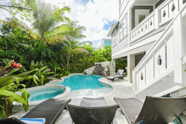Outdoor pool, a heated pool