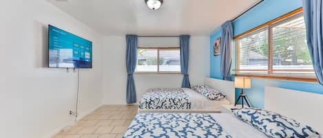 3 soverom, strykejern/-brett, reiseseng for barn og wi-fi (inkludert)