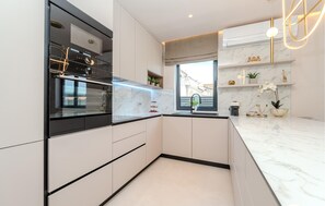 Fridge, oven, stovetop, dishwasher