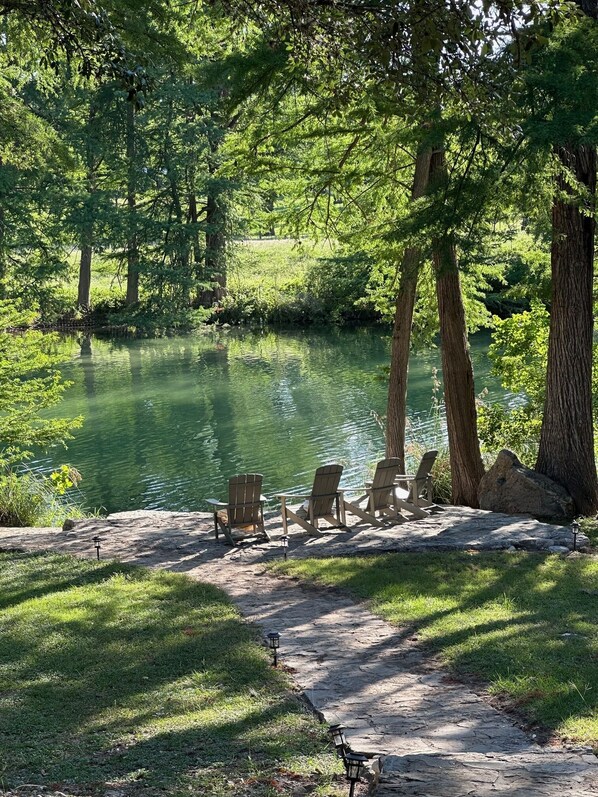 Property grounds - Sanctuary on the Frio River Frontage 5 bedrooms, 3.5 baths, Hot Tub,& Fireplaces (Concan)