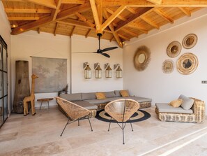 Een televisie, een open haard, een dvd-speler en boeken