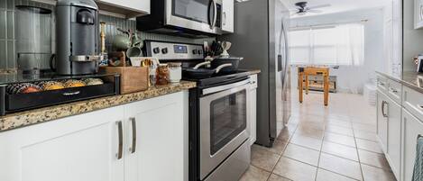 Microwave, oven, stovetop, dishwasher