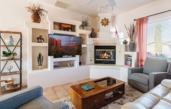 TV connectée, cheminée