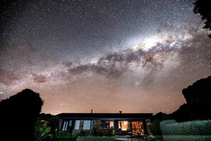 A house with a view of the Milky Way.