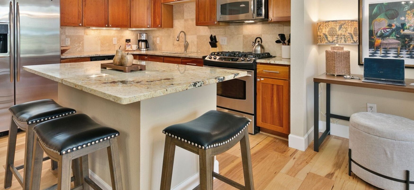 Condo, Multiple Beds, Balcony, Garden View (409 Mason Court #224) | Private kitchen | Fridge, microwave, oven, stovetop