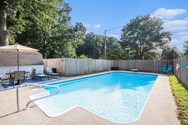 Large in-ground pool with shallow and deep end
