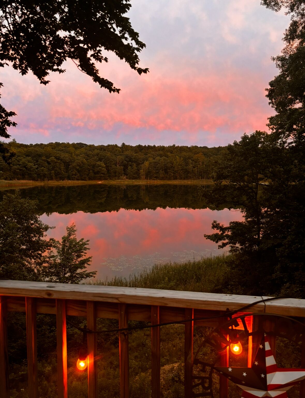 Morris Lake sunset, from main deck