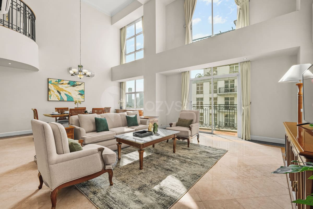 Apartamento, 3 quartos, vista para a cidade | Sala de estar