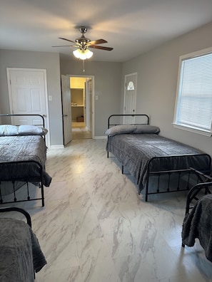 2 bedrooms, bed sheets