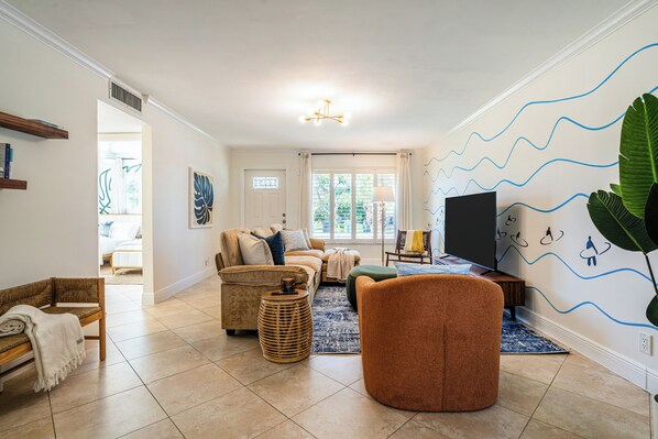 Smart TV, table football, books