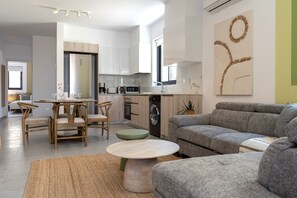 Apartment, 2 Bedrooms, Kitchen, City View | Living room - Solenne Stylish 2-BR Apt in Larnaca (Larnaca)