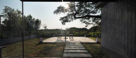 Chambre Double Romantique, vue jardin | Terrasse/Patio