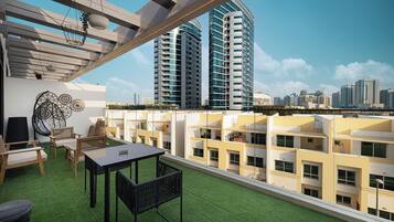 Apartemen Superior, pemandangan kota | Teras/patio