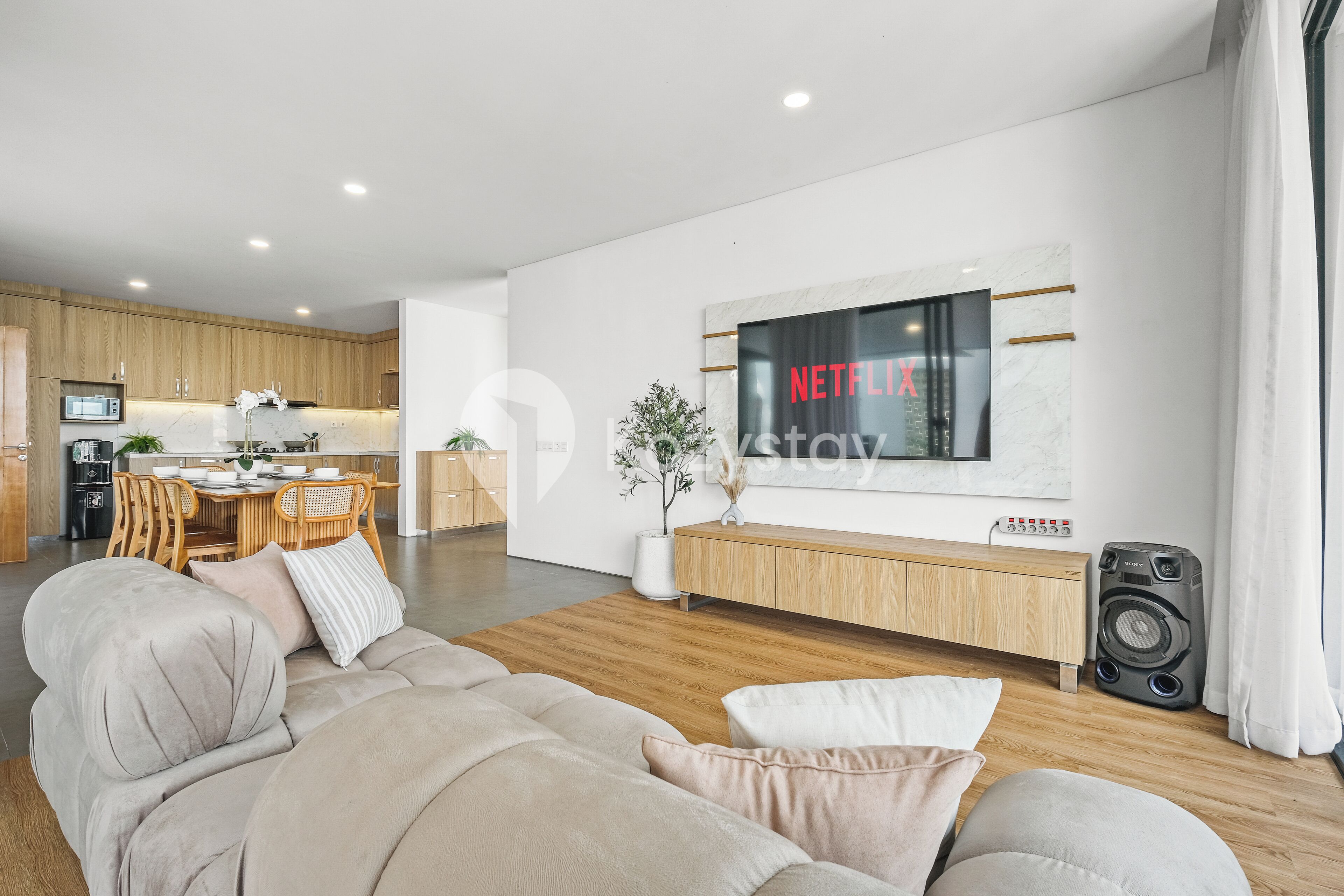 Villa, 4 Bedrooms, Garden View | Living area | 65-inch Smart TV with cable channels, Netflix, streaming services