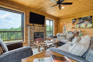 Smart TV, fireplace, video games, table football