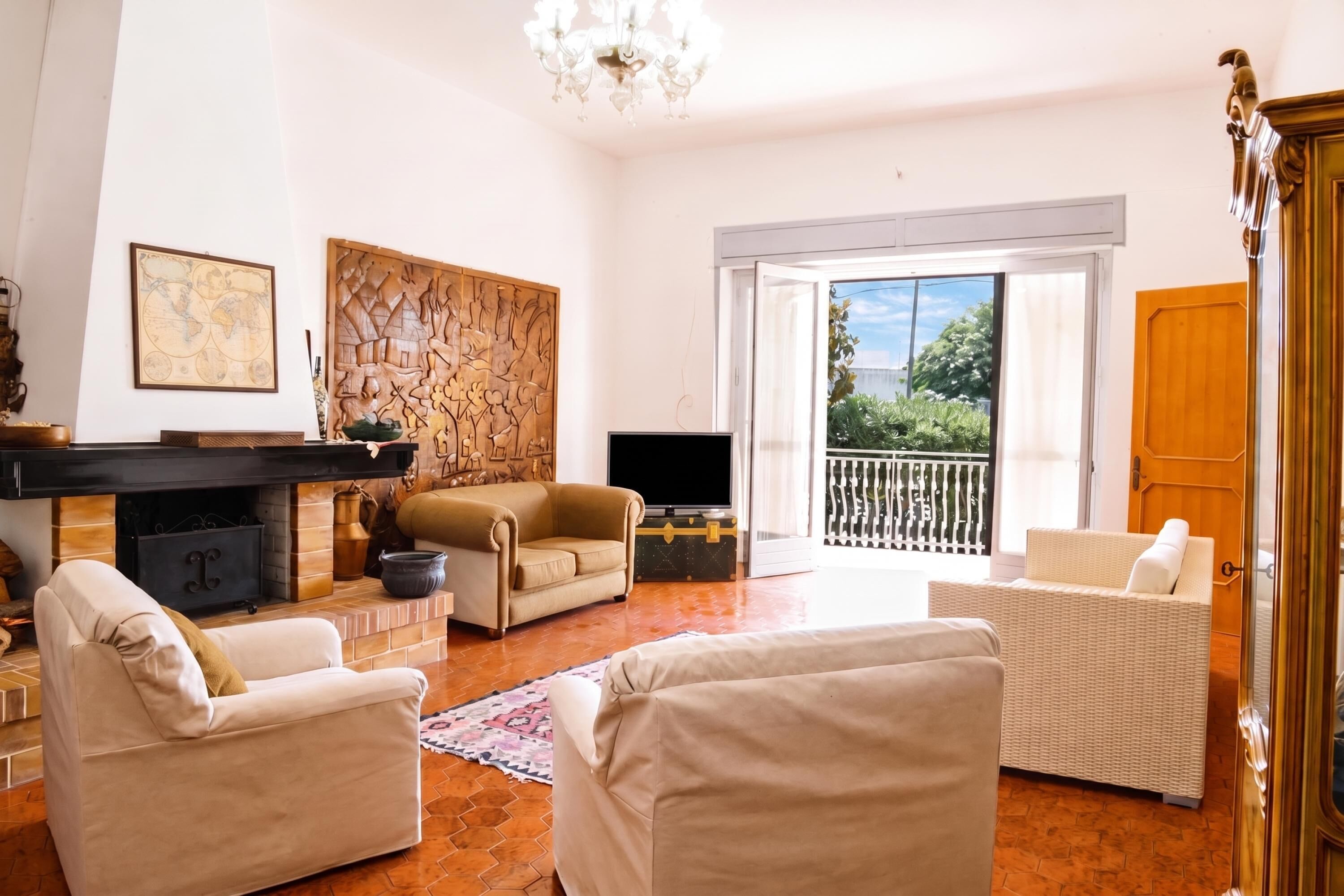 Villa familiare, 3 camere da letto, caminetto (Dimora San Pancrazio - Villa with) | Area soggiorno