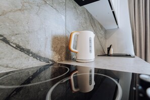 Microwave, oven, stovetop, electric kettle