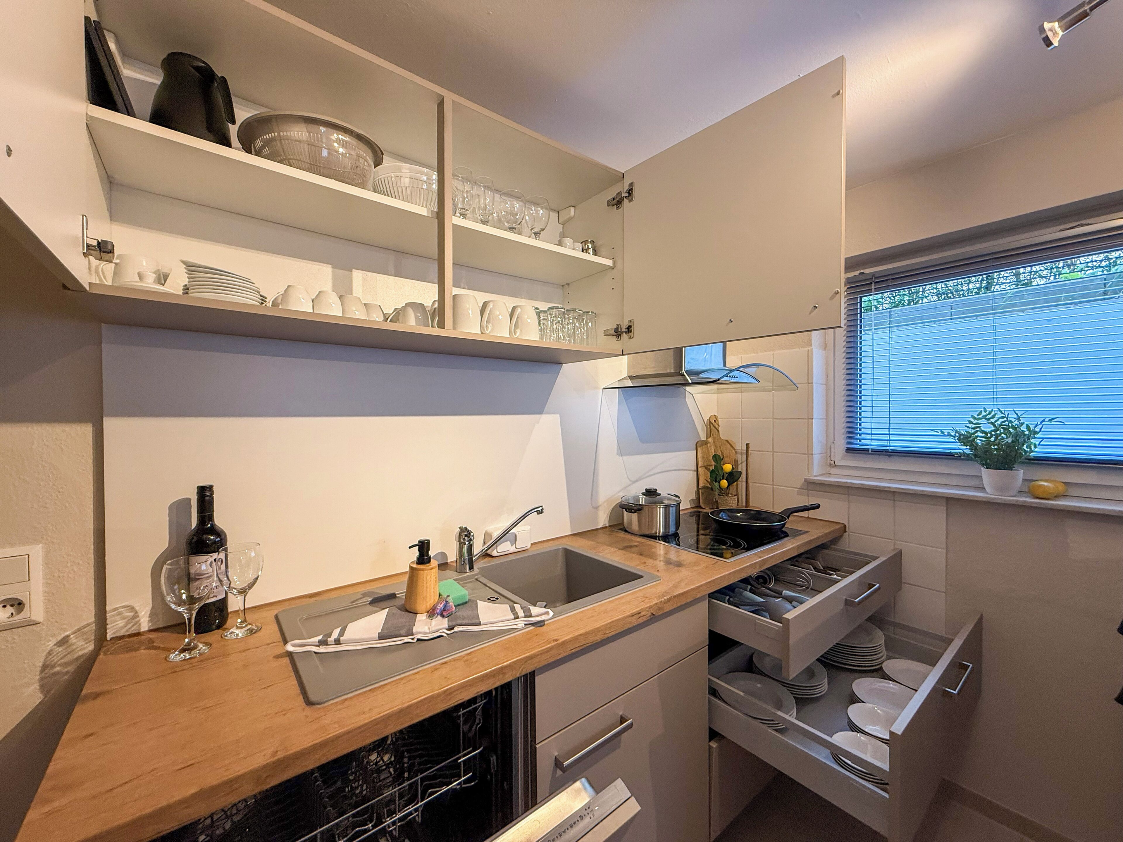 Fridge, oven, stovetop, dishwasher