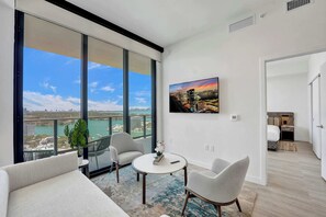TV - Skyline Escape | 19th Floor 1BR with Pool & Beach (Miami Beach)