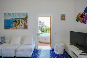 Apartment, 2 Bedrooms, Sea View | Living area | 32-inch flat-screen TV with digital channels - YourHome - Blu Praiano (Praiano)