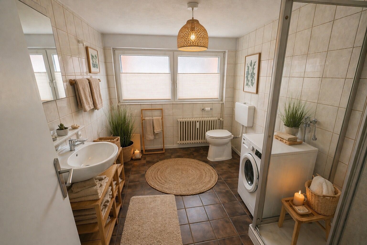 Dusche, Haartrockner, Handtücher
