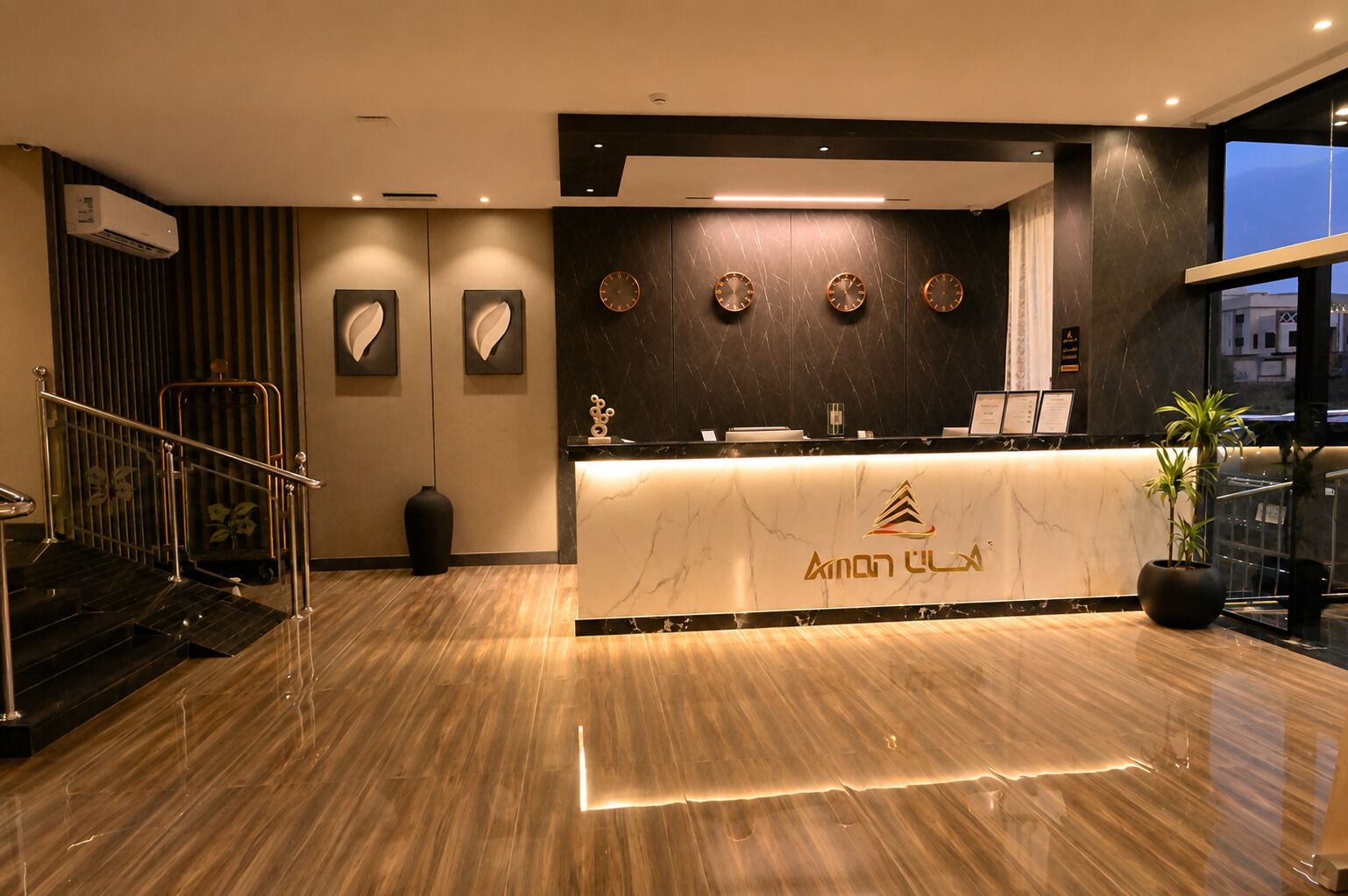 Mostrador para check-in y check-out