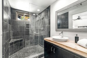 Hair dryer, towels