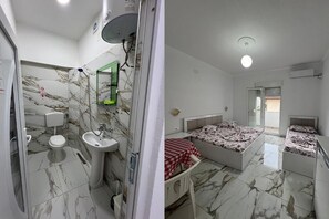 Douche, savon, papier toilette