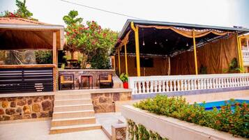 Room, 4 Bedrooms, Balcony, Pool View | Terrace/patio