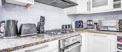 Microwave, oven, stovetop, dishwasher