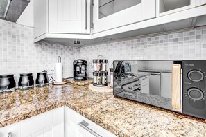 Microwave, oven, stovetop, dishwasher