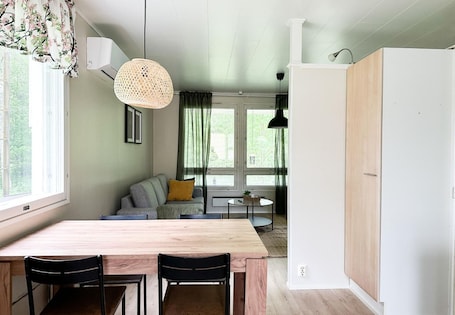 Interior. Modern apartment by the lake close to the city centre