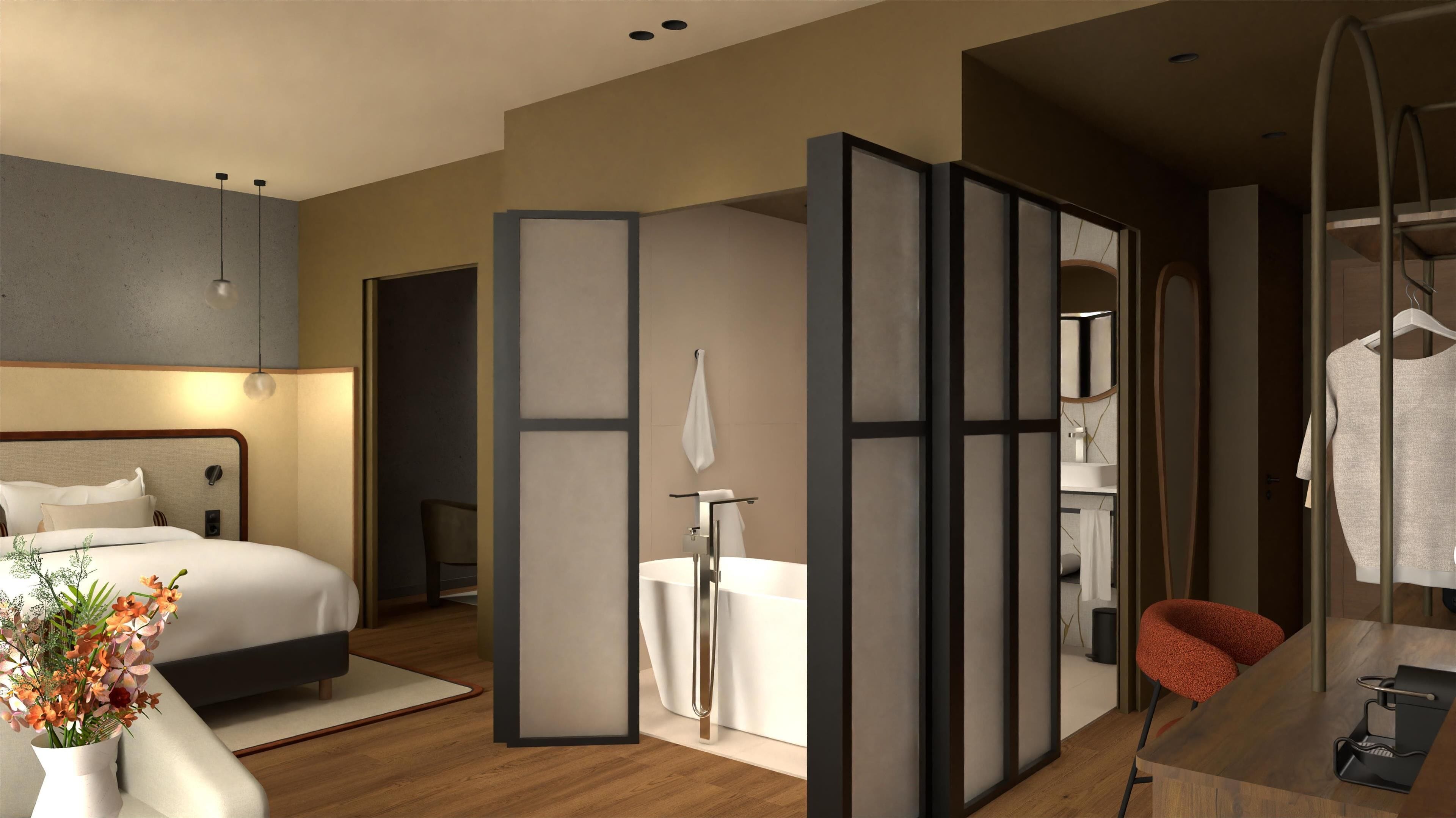 Junior Suite, Multiple Beds | Premium bedding, minibar, desk, laptop workspace