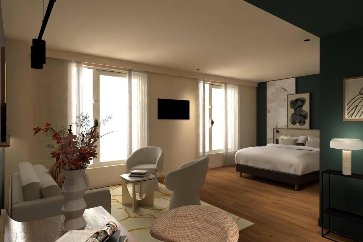 Junior-Suite, 1 King-Bett und Schlafsofa | Hochwertige Bettwaren, Minibar, Schreibtisch