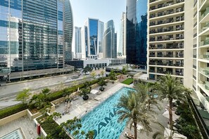 Pool - 1BR by Canal Walk | Easy Metro Access | Business Bay (Dubai)