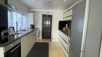 Fridge, microwave, oven, electric kettle