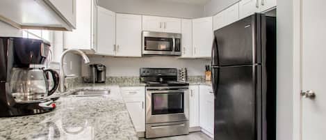 Microwave, oven, stovetop, dishwasher