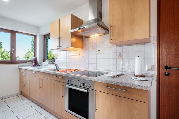 Fridge, oven, stovetop, dishwasher