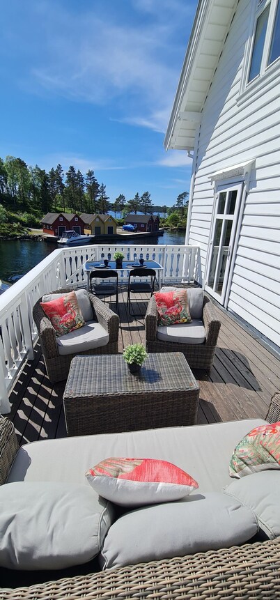 Kids' Marine Paradise Fjord Villa with Boat & Pool Near Bergen