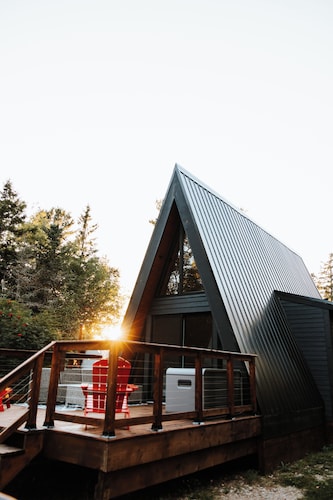 The Sugar Shack, a cozy A-Frame cabin located outside Sussex, New Brunswick.