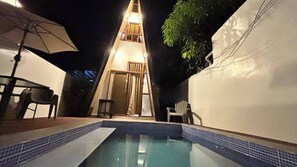Cabane, 1 chambre, fumeur, piscine privée | Piscine