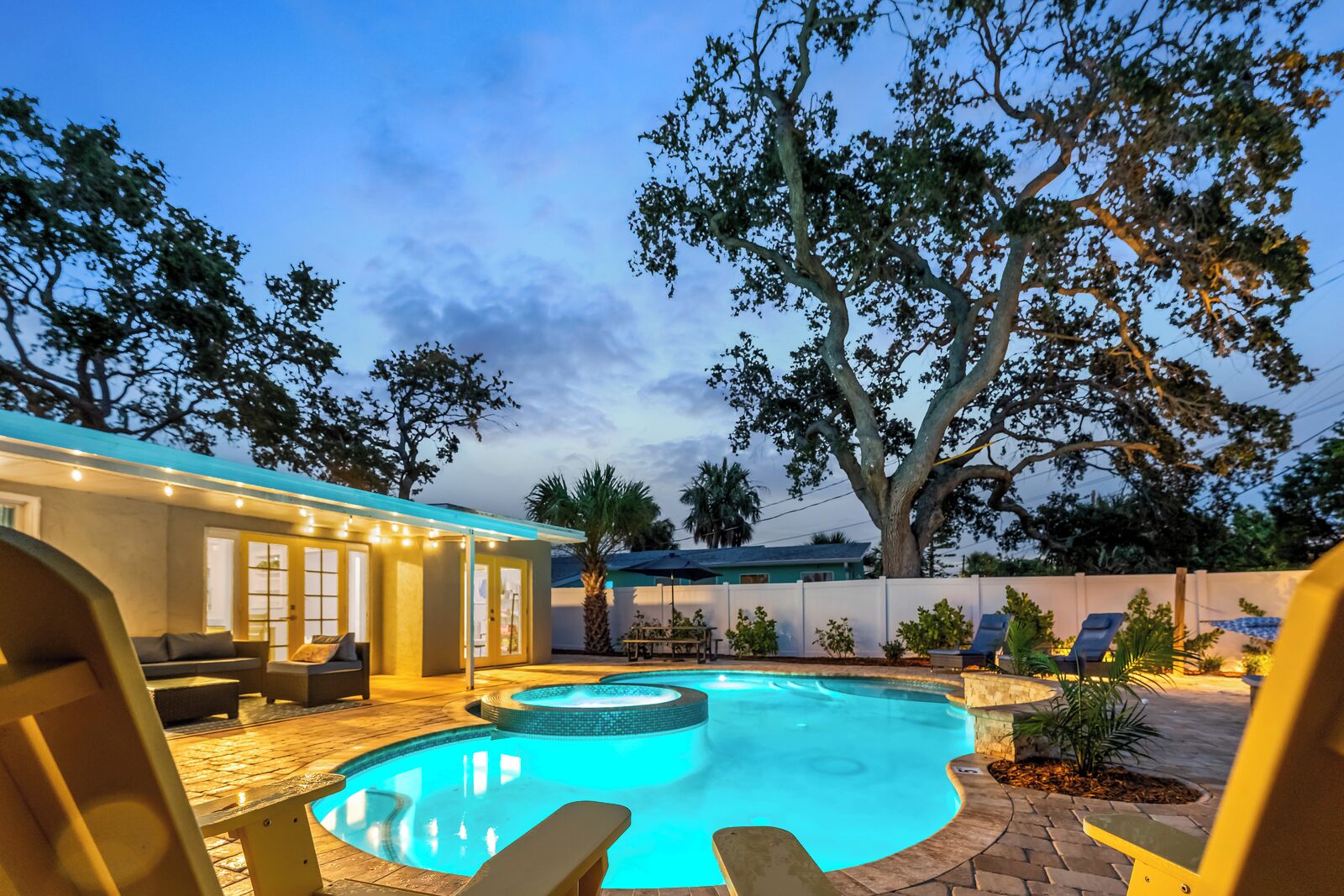 Piscine extérieure, piscine chauffée